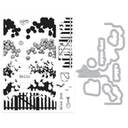 Hero Arts Coastal Blooms HeroScape Clear Stamp and Die Set dc317 product