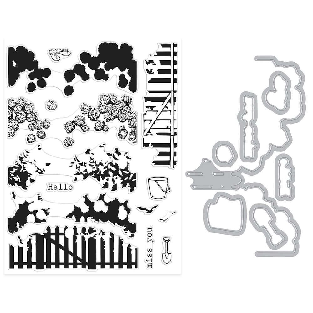 Hero Arts Coastal Blooms HeroScape Clear Stamp and Die Set dc317 product