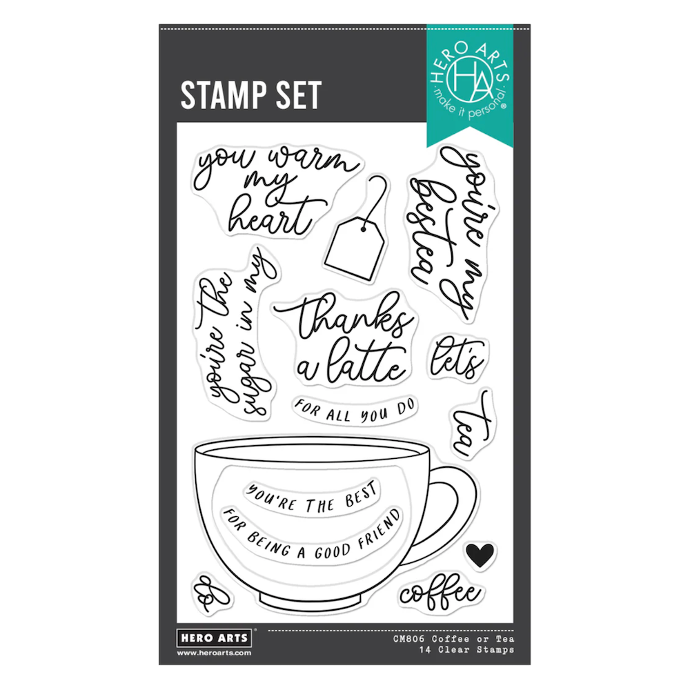 Hero Arts Coffee or Tea Clear Stamp Set cm806
