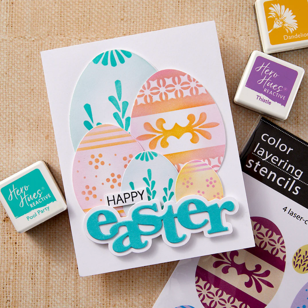 Hero Arts Color Layering Decorative Eggs Stencil Set sa294 easter