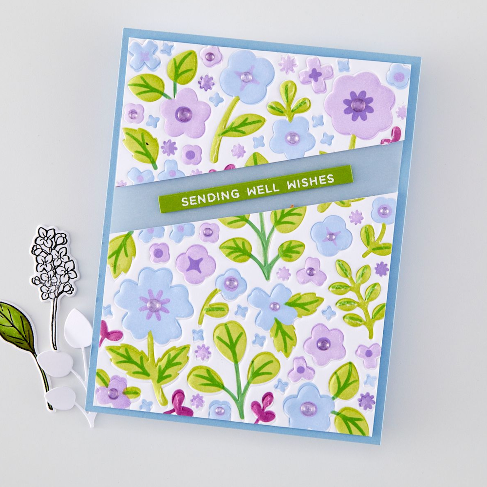 Hero Arts Color Layering Meadow Blooms Stencil Set sa293 wishes