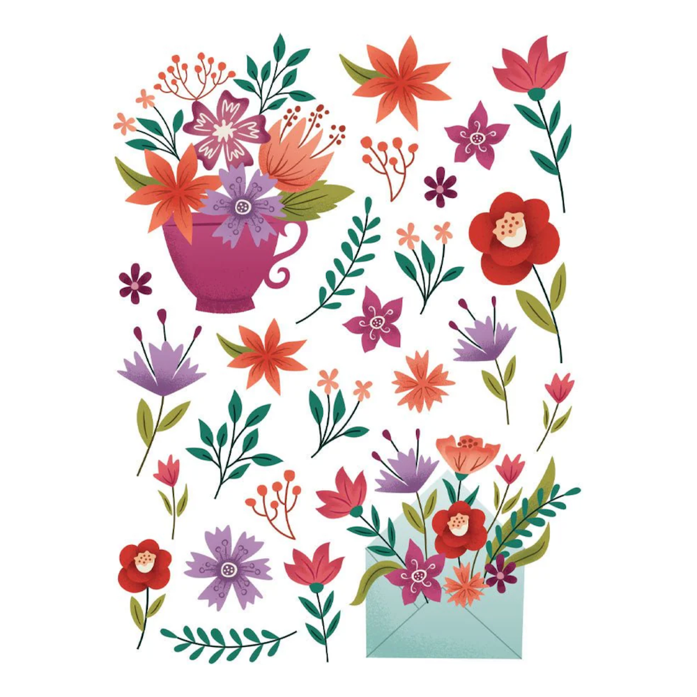 Hero Arts Colorful Florals Transfers RT101