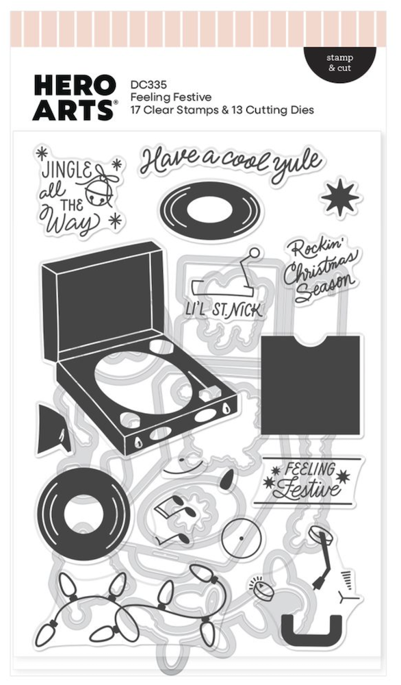 Hero Arts Feeling Festive Clear Stamp and Die Set dc335