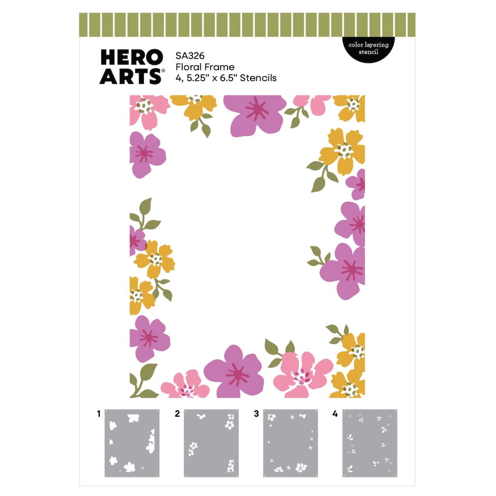 Hero Arts Floral Frame Layering Stencil Set sa326