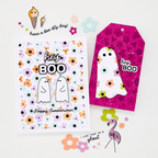 Hero Arts Flower Power Layering Stencil Set sa328 product examples with ghosts 