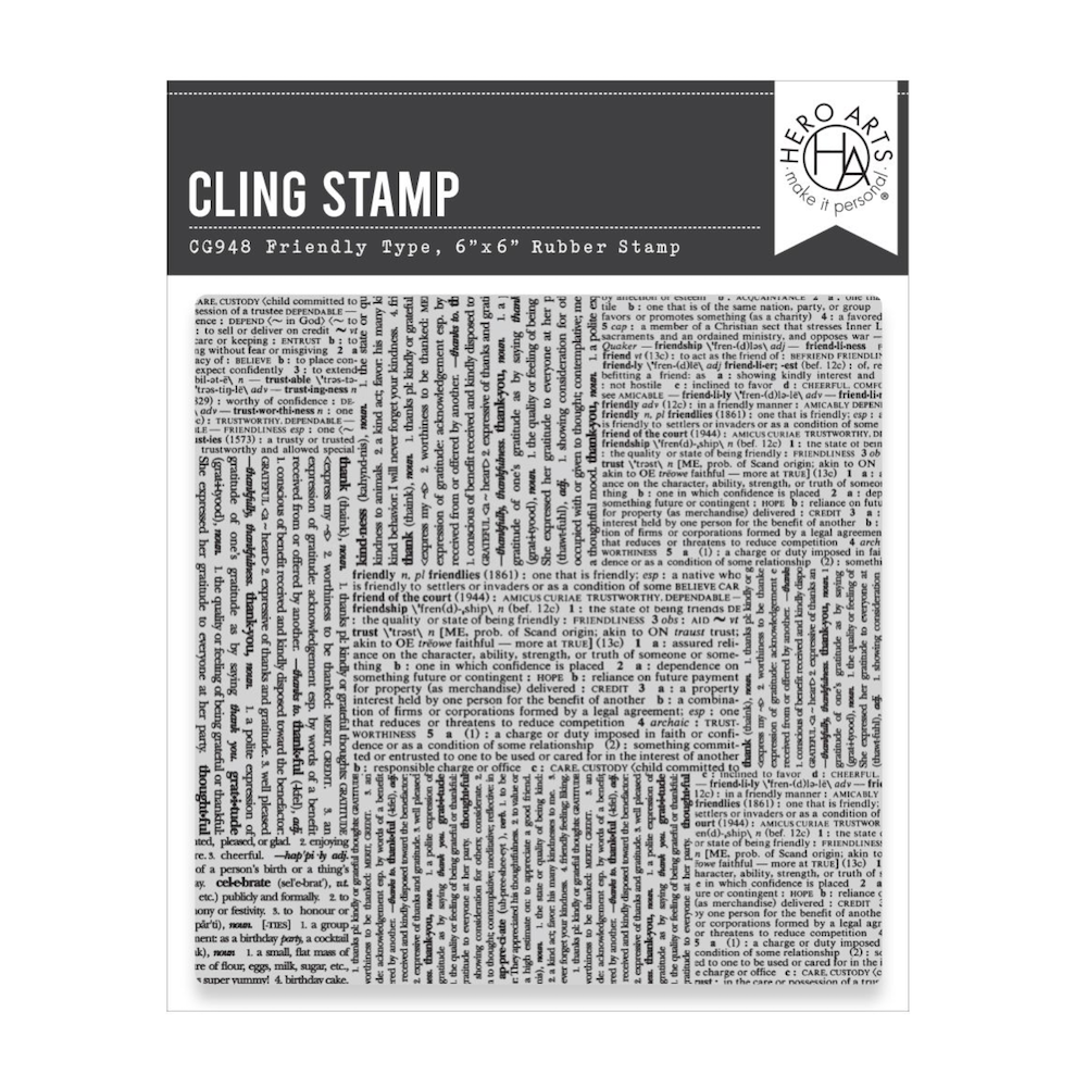Hero Arts Friendly Type Cling Stamp cg948