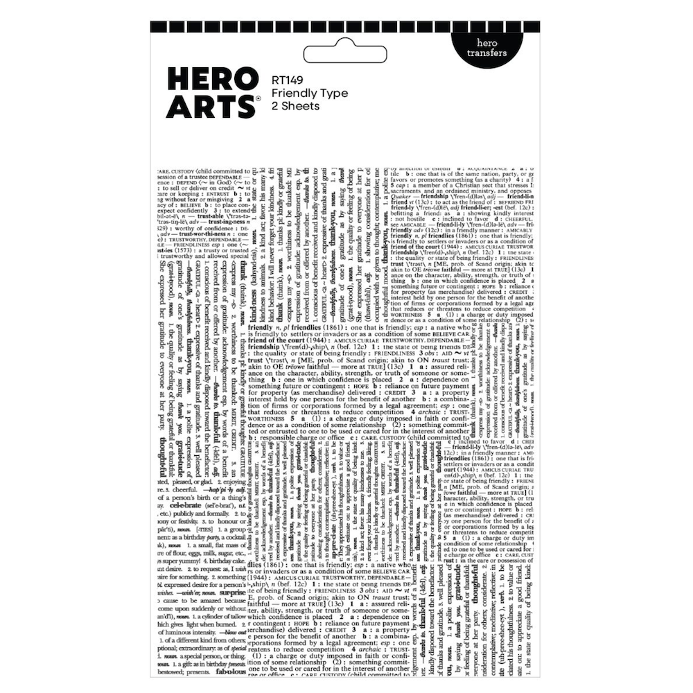Hero Arts Friendly Type Rub-On Transfers rt149
