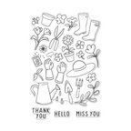 Hero Arts Gardening Tools & Flowers Clear Stamp Set cm788 product