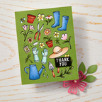 Hero Arts Gardening Tools & Flowers Cover Plate df232 thank