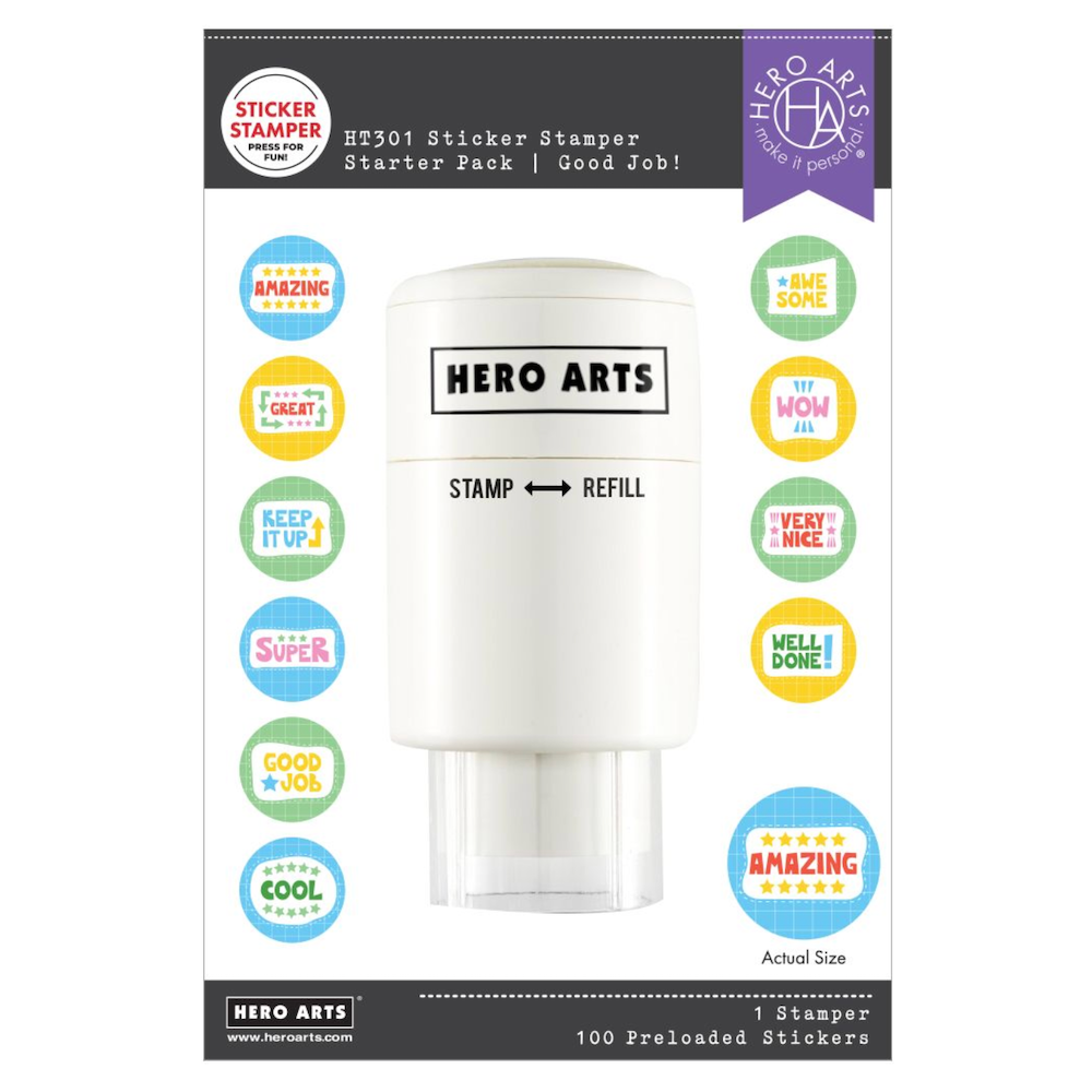 Hero Arts Good Job Sticker Stamper Starter Pack ht301
