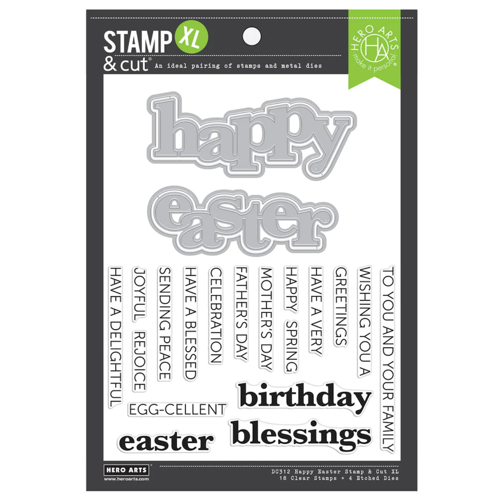 Hero Arts Happy Easter Clear Stamp and XL Die Set dc312