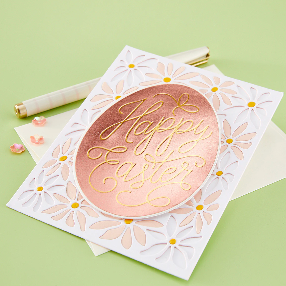 Hero Arts Happy Easter Letterpress Foil and Die Set hc107 egg