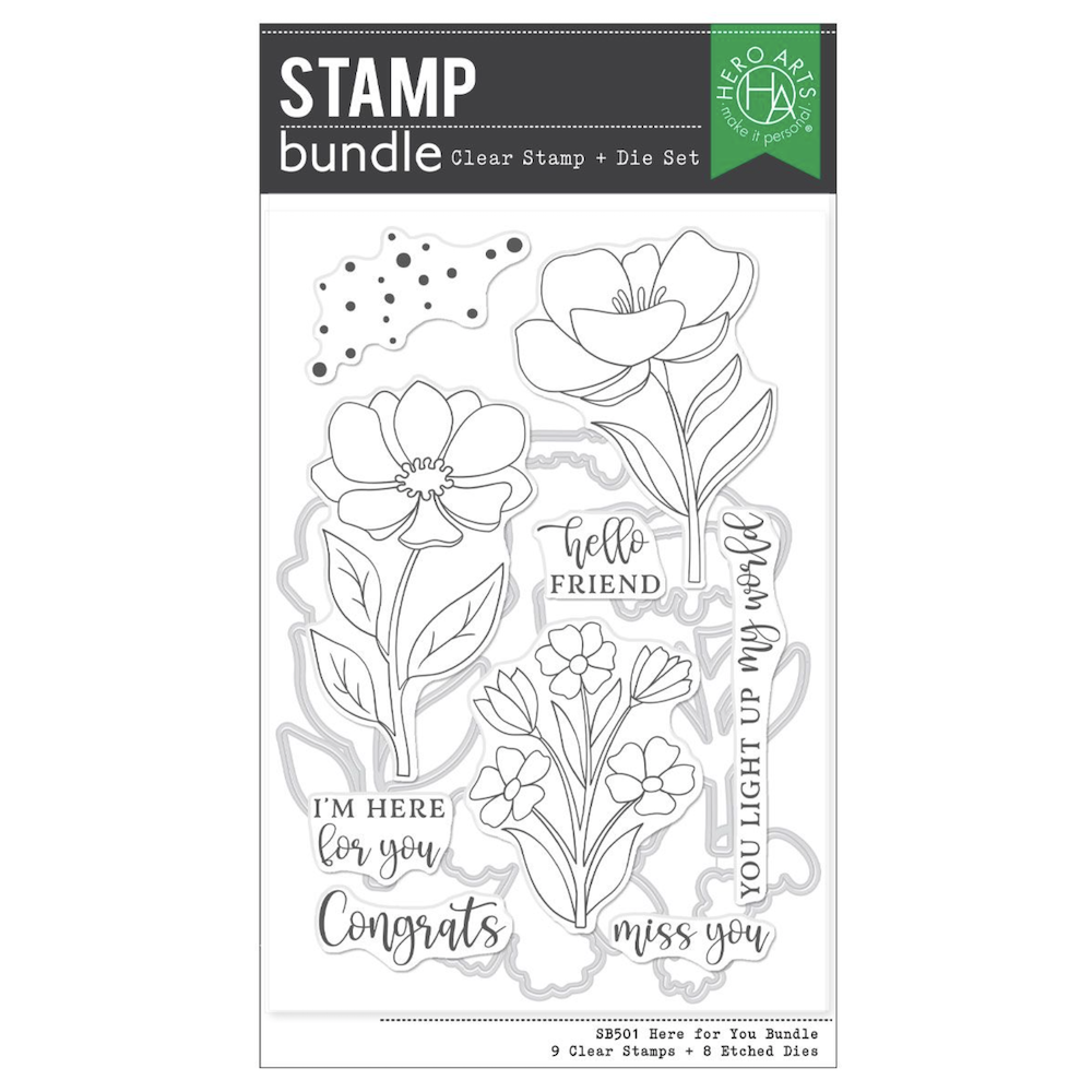 Hero Arts Here For You Clear Stamp and Die Set sb501