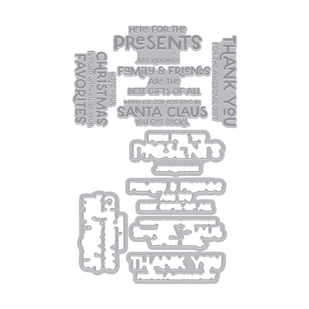 Hero Arts Here for the Presents Letterpress Foil and Die Set hd102 product