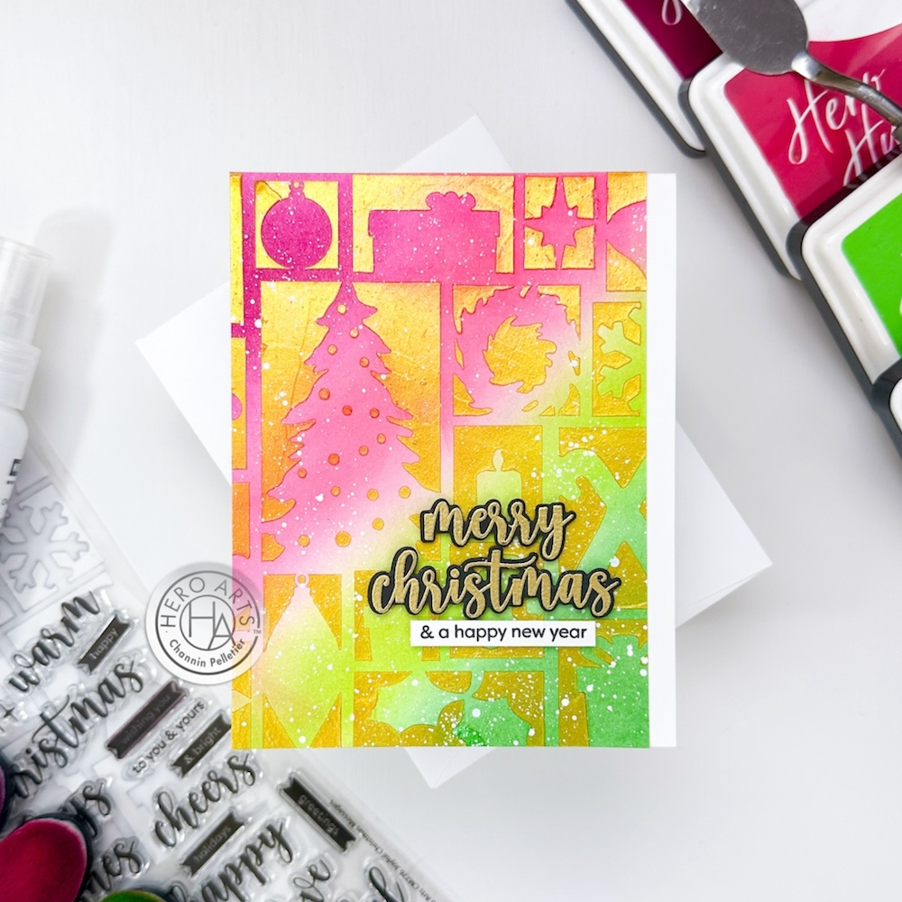 Hero Arts Holiday Assortment Stencil sa289 merry