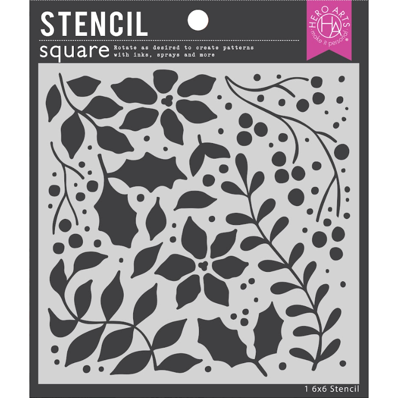 Hero Arts Holiday Foliage Stencil sa283*