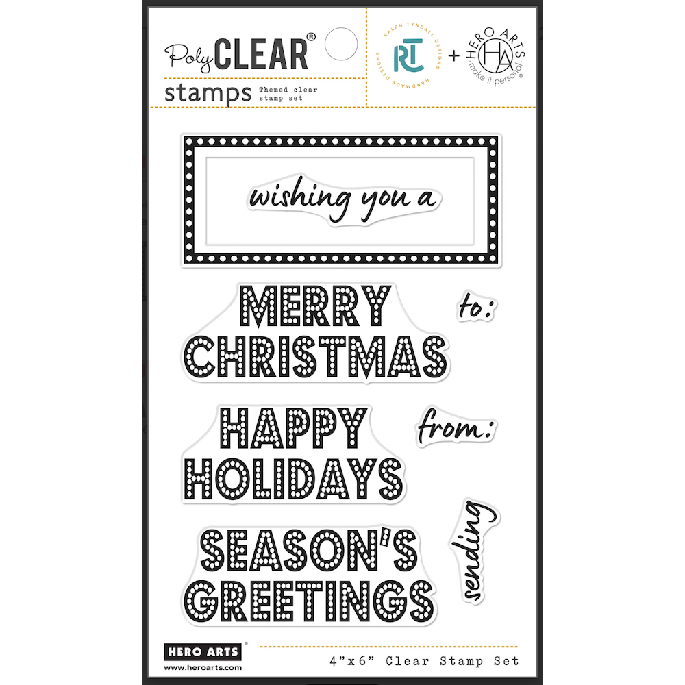 Hero Arts Holiday Marquee Messages Clear Stamp Set cm782