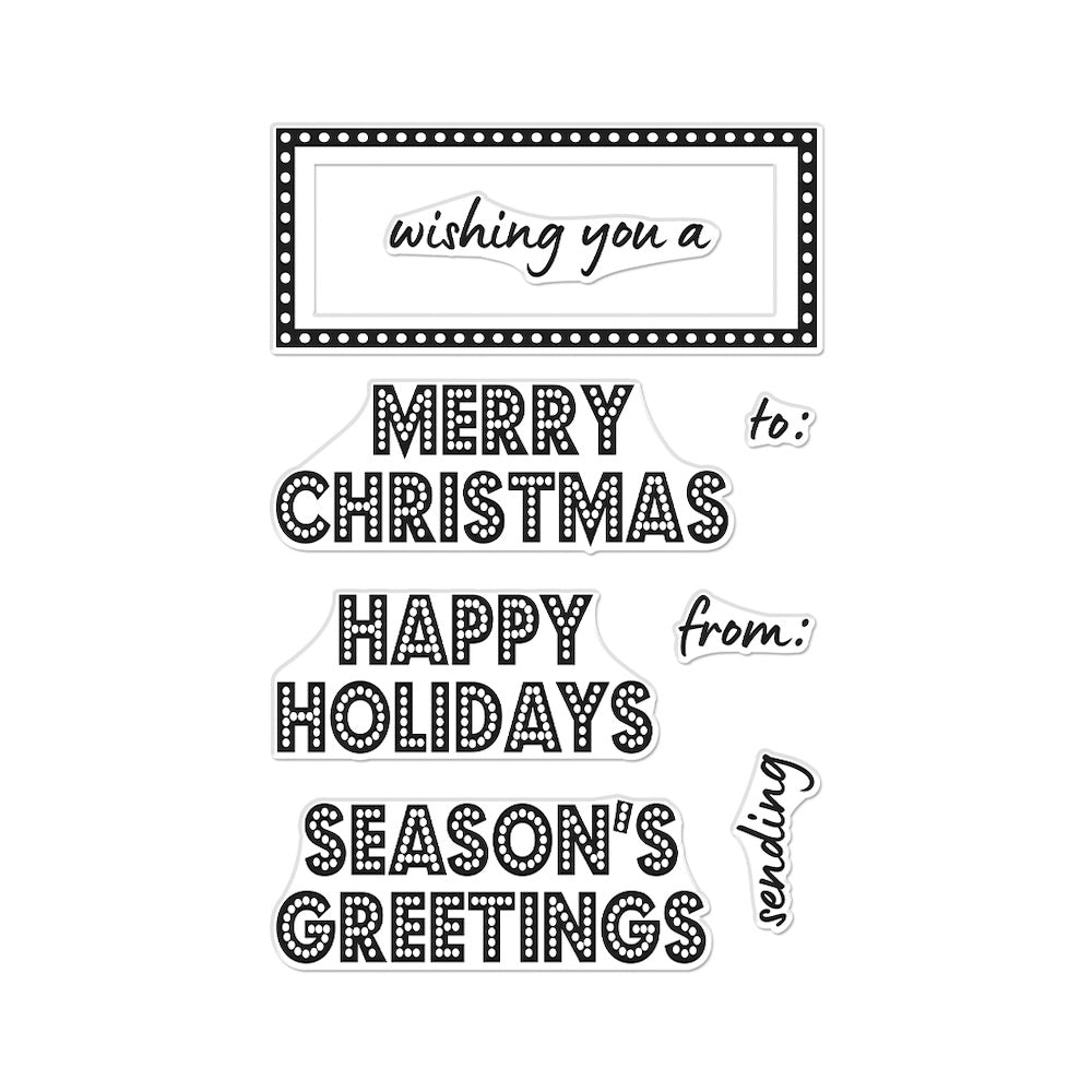 Hero Arts Holiday Marquee Messages Clear Stamp Set cm782 product