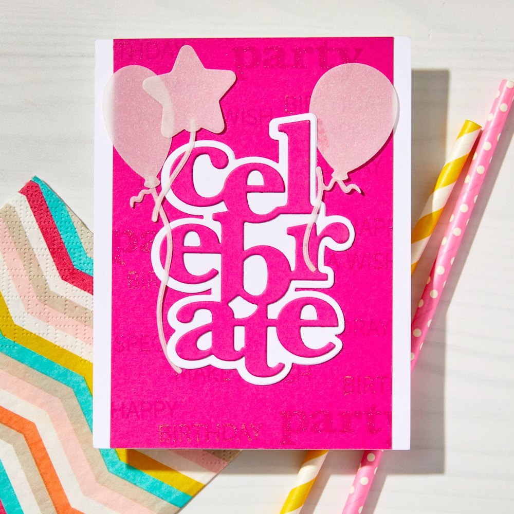 Hero Arts It's Our Anniversary Clear Stamp and Die Set dc311 pink