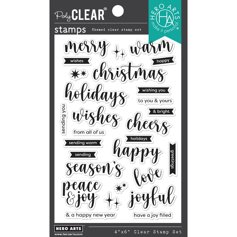 Hero Arts Joyful Christmas Messages Clear Stamp Set cm776*