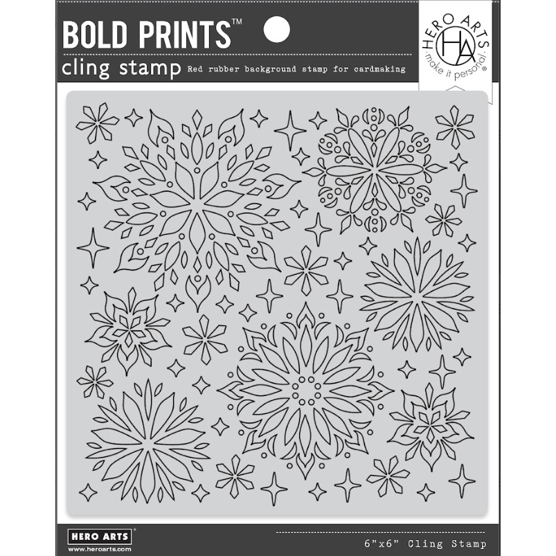 Hero Arts Kaleidoscope Snowflake Bold Prints Cling Stamp cg938