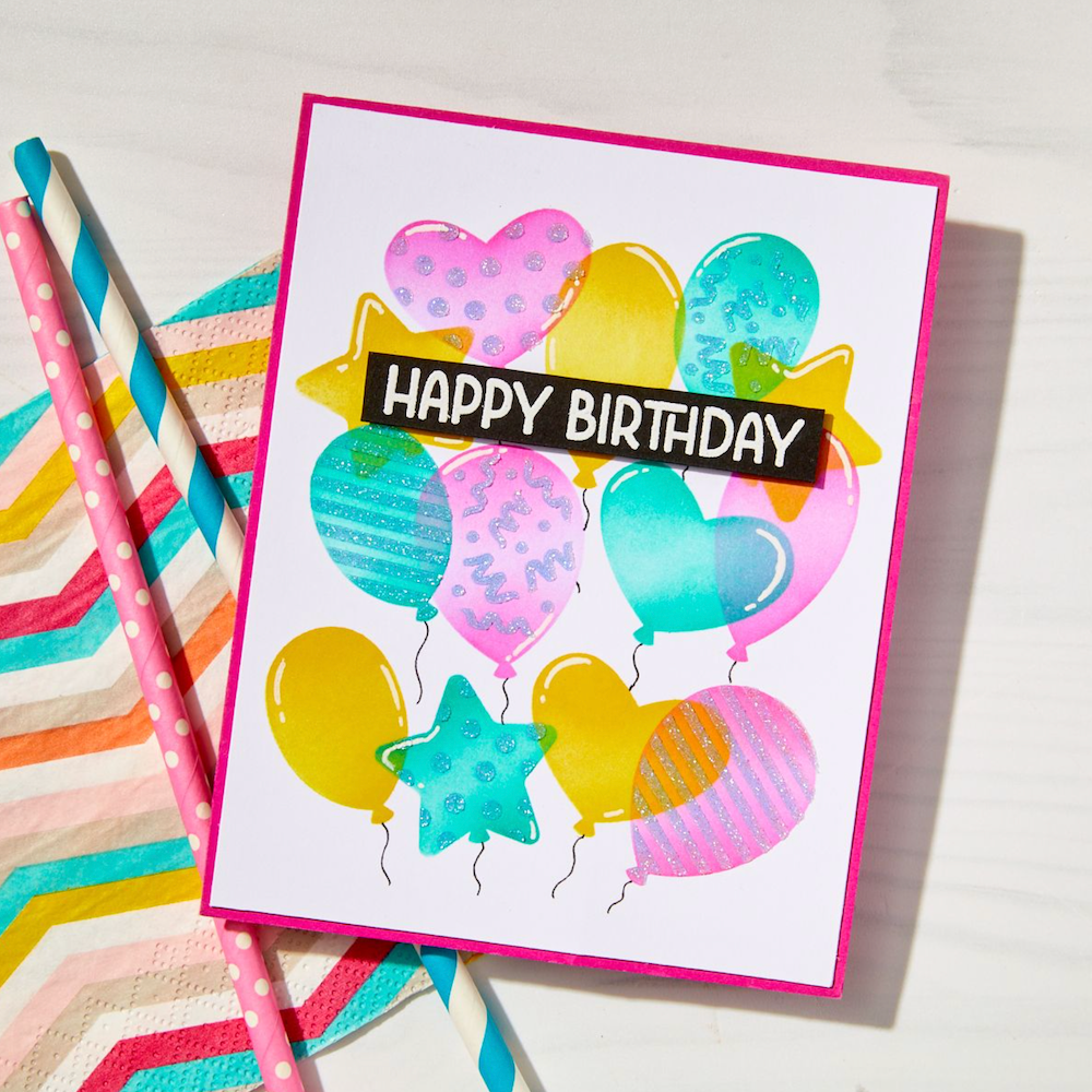 Hero Arts Layering Balloons Stencil Set sa299 birthday
