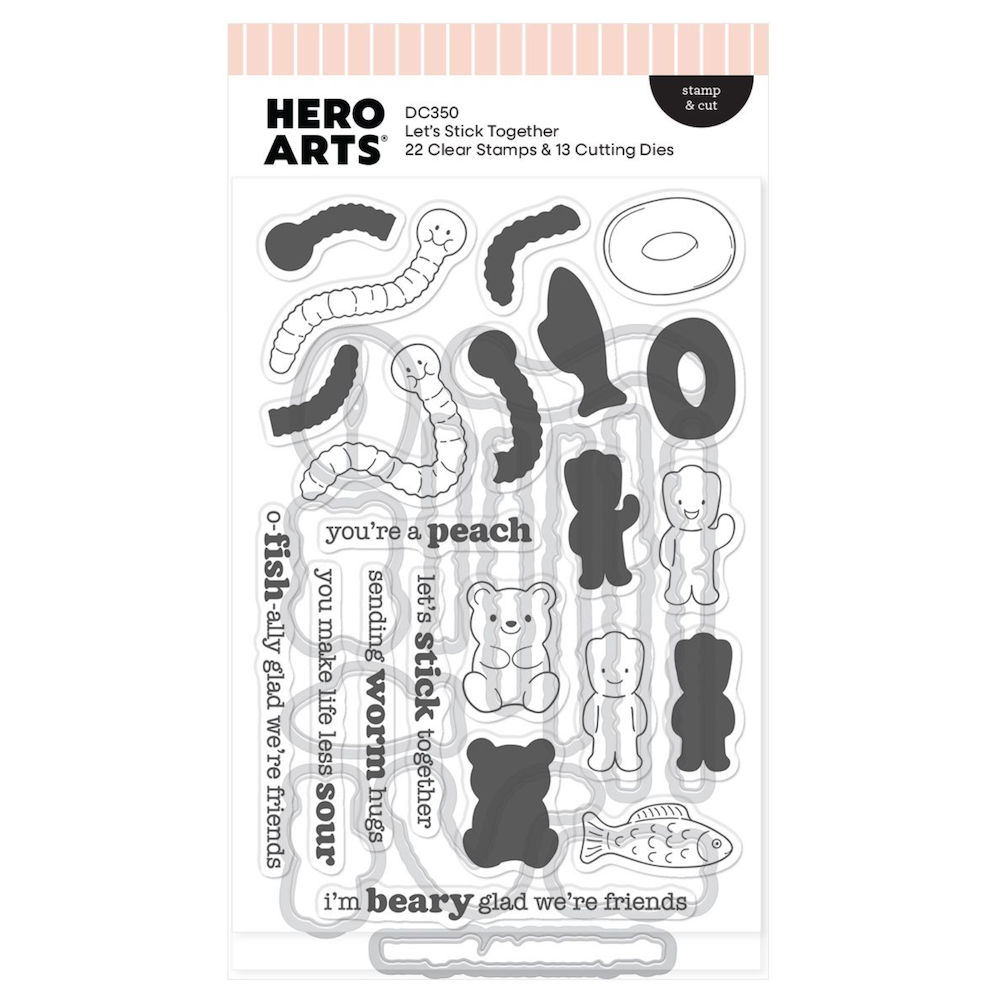 Hero Arts Let's Stick Together Clear Stamp and Die Set dc350