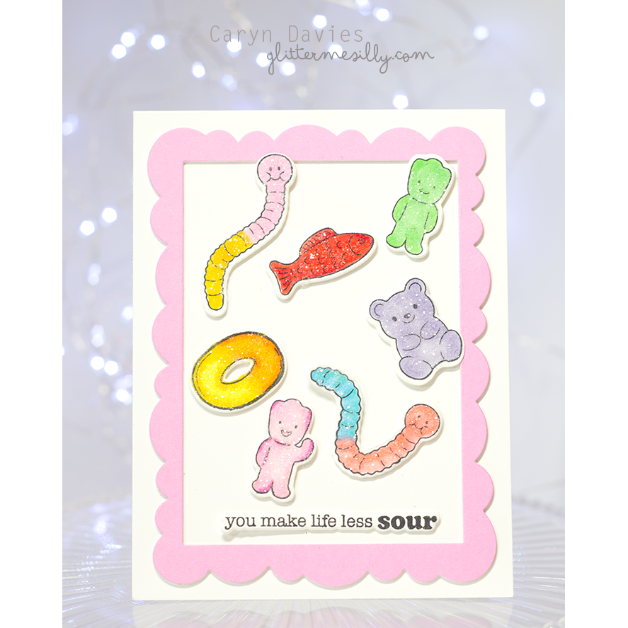 Hero Arts Let's Stick Together Clear Stamp and Die Set dc350 gummy bear
