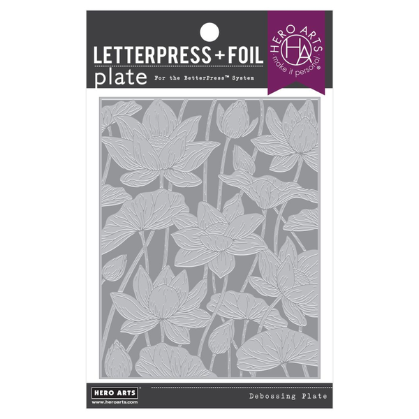 Hero Arts Lotus Field Letterpress + Foil Plate Set hp114 – Simon