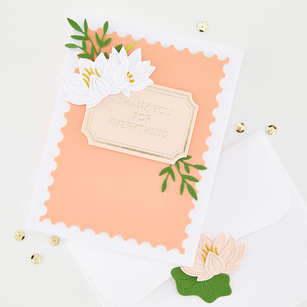 Hero Arts Lovely Labels Letterpress + Foil and Die Set hc109 flower