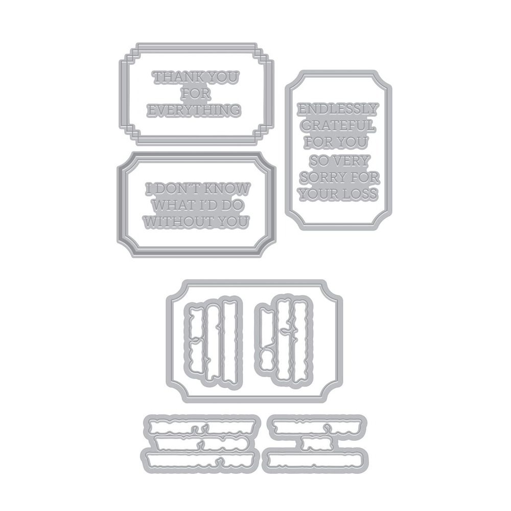 Hero Arts Lovely Labels Letterpress + Foil and Die Set hc109 product