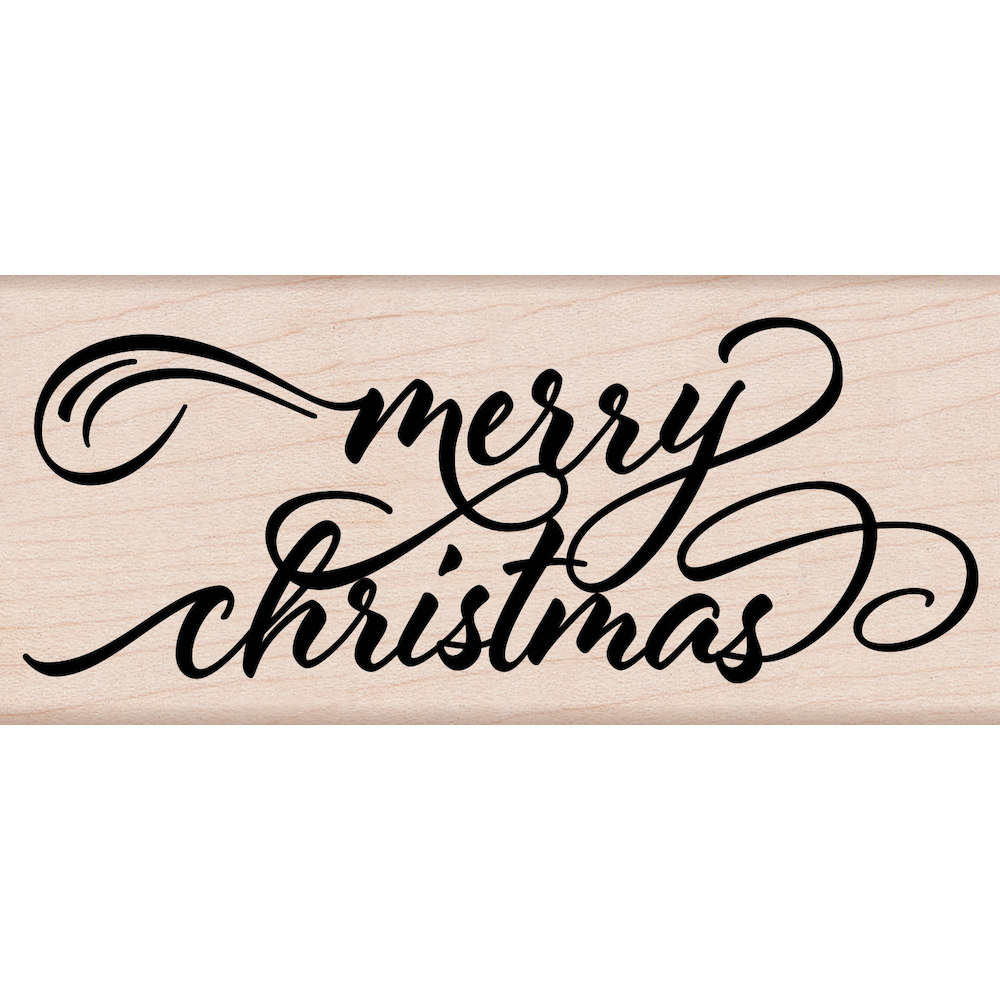 Hero Arts Merry Christmas Calligraphy Mounted Rubber Stamp h6508*