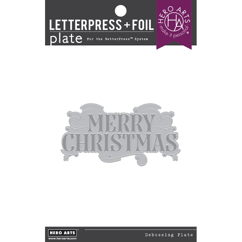 Hero Arts Merry Christmas Letterpress and Foil Plate Set hp109