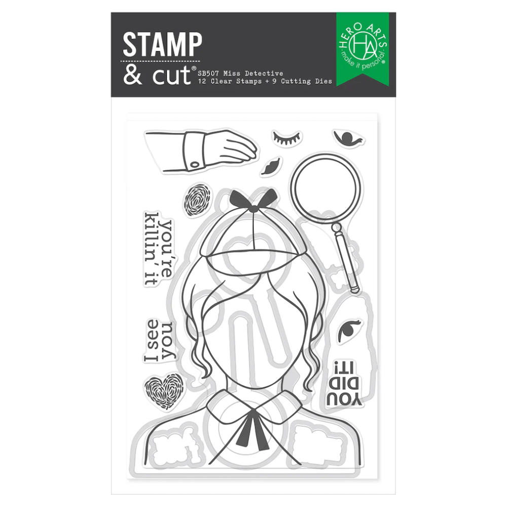 Hero Arts Miss Detective Clear Stamp and Die Set sb507