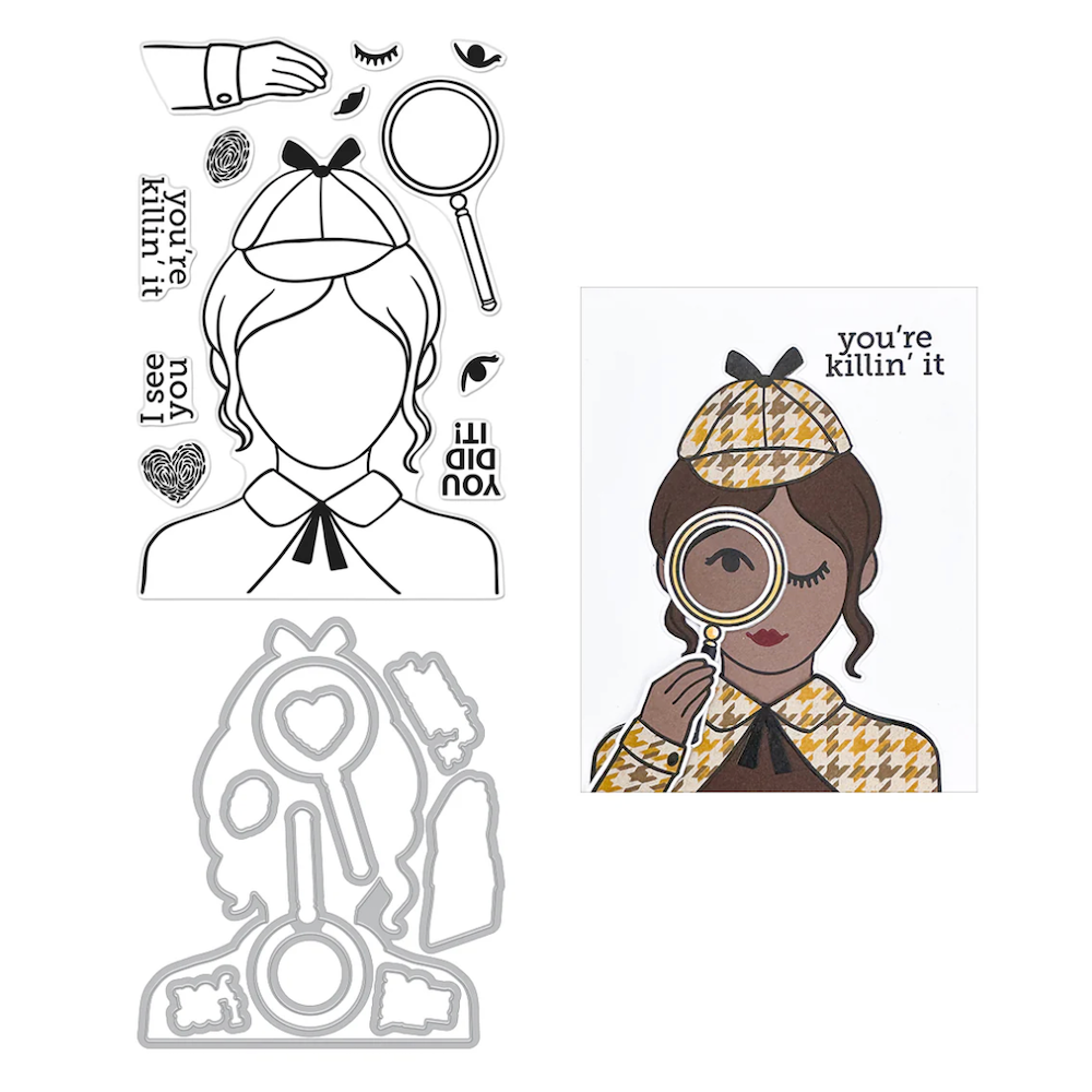 Hero Arts Miss Detective Clear Stamp and Die Set sb507 product