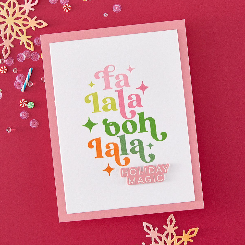 Hero Arts Modern Holiday Greetings Clear Stamp and Die Set dc324 magic