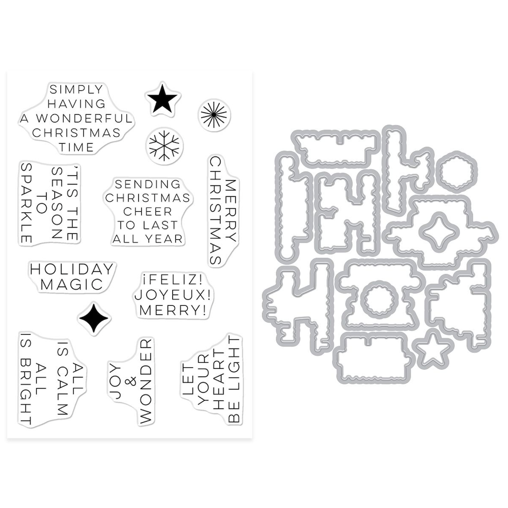 Hero Arts Modern Holiday Greetings Clear Stamp and Die Set dc324 product