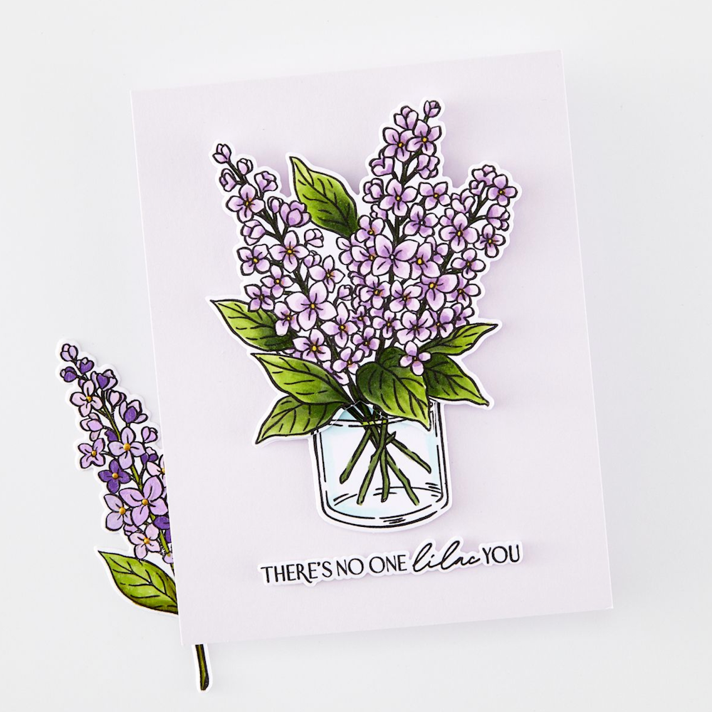 Hero Arts No One Lilac You Clear Stamp and Die Set dc344 vase