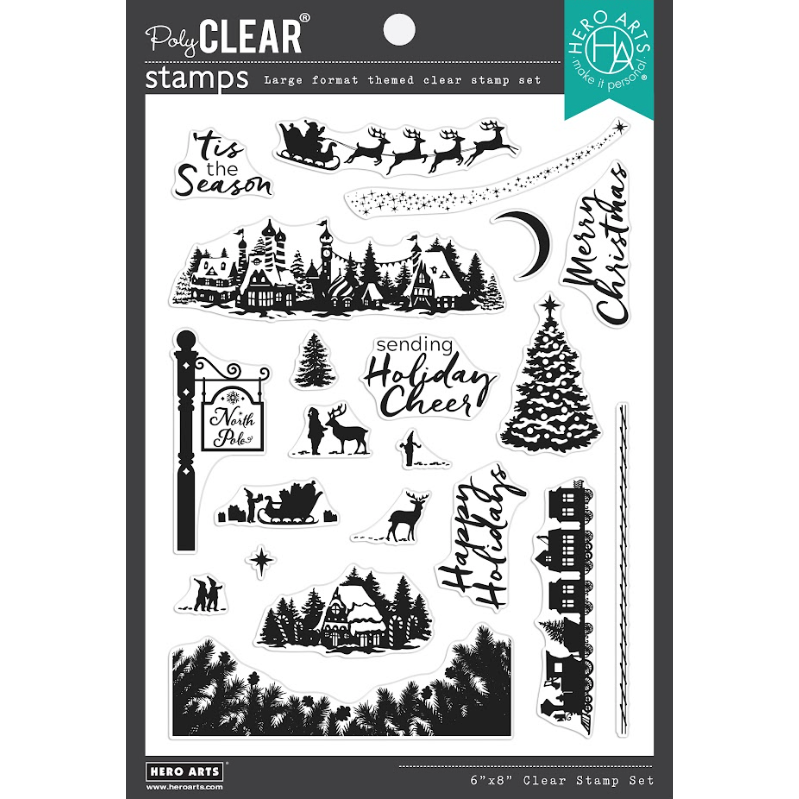Hero Arts North Pole Scenics Clear Stamp Set cm778