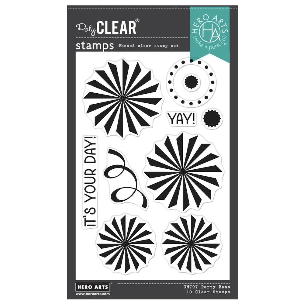 Hero Arts Party Fans Clear Stamp Set cm797
