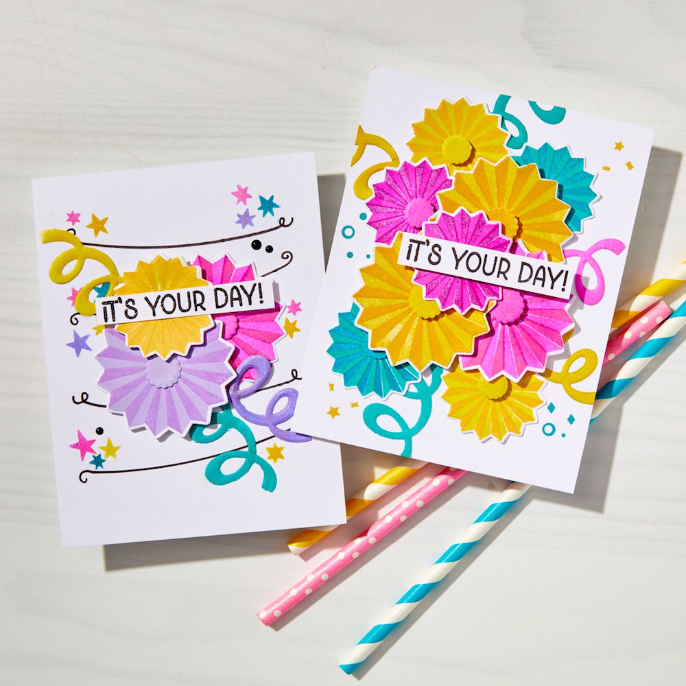 Hero Arts Party Fans Clear Stamp and Die Set sb506 day