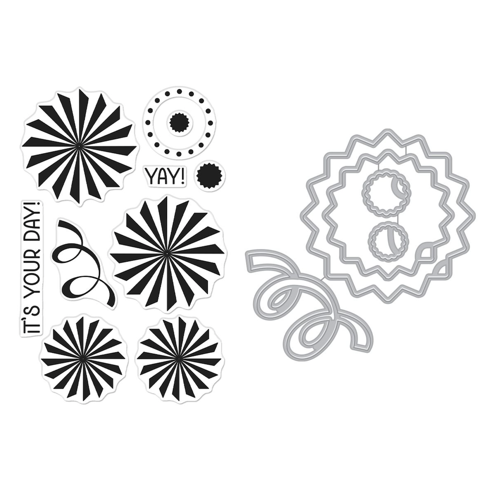 Hero Arts Party Fans Clear Stamp and Die Set sb506 product