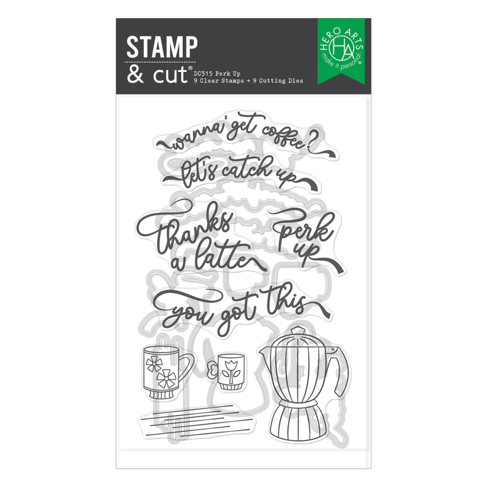 Hero Arts Perk Up Clear Stamp and Die Set dc315