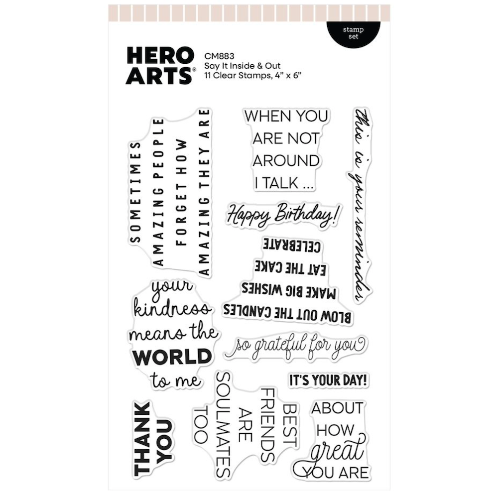 Hero Arts Say It Inside & Out Clear Stamp Set cm883