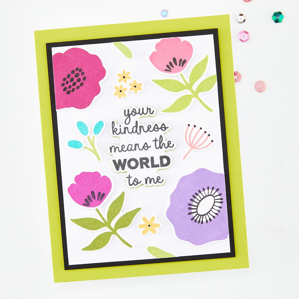 Hero Arts Say It Inside & Out Clear Stamp and Die Set dc378 flowers