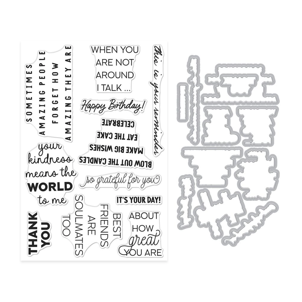 Hero Arts Say It Inside & Out Clear Stamp and Die Set dc378 product