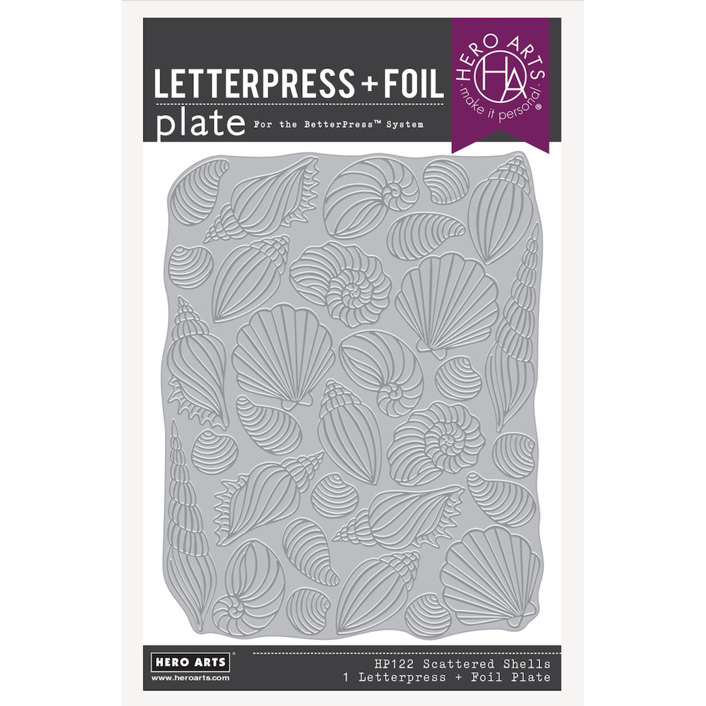 Hero Arts Scattered Shells BetterPress and Foil Plate hp122