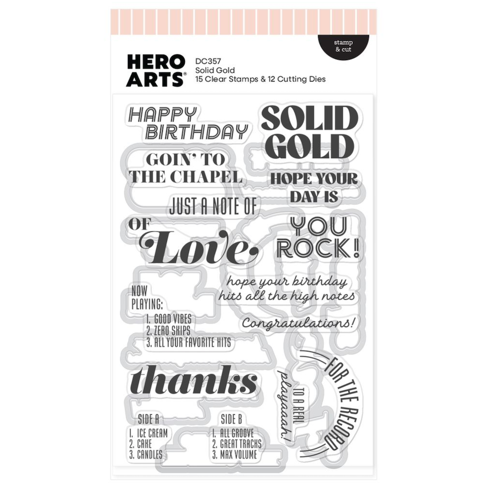 Hero Arts Solid Gold Clear Stamp and Die Set dc357