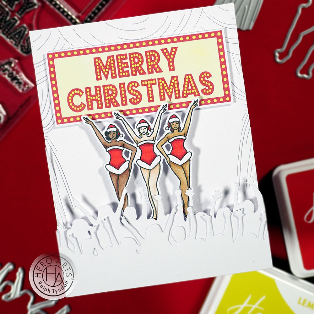 Hero Arts Sparkling Holiday Stage Clear Stamp Set cm783 merry
