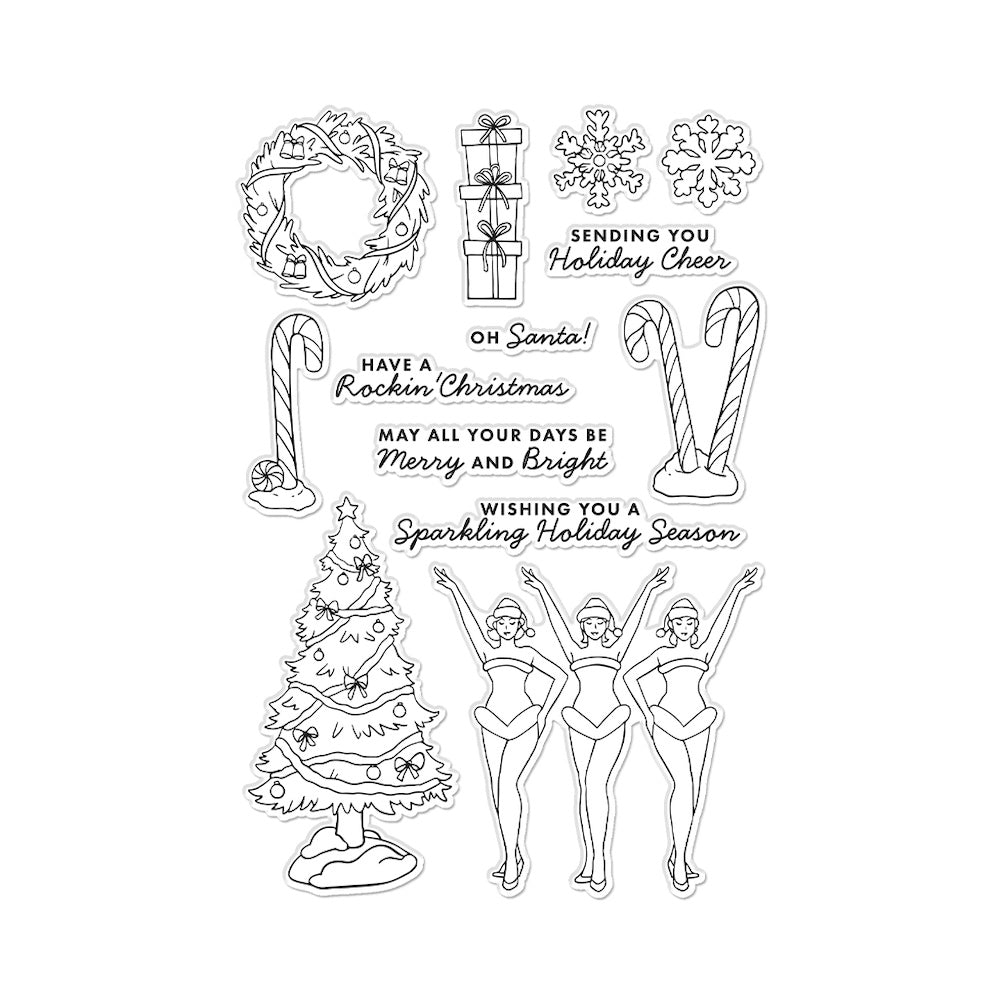 Hero Arts Sparkling Holiday Stage Clear Stamp Set cm783 product
